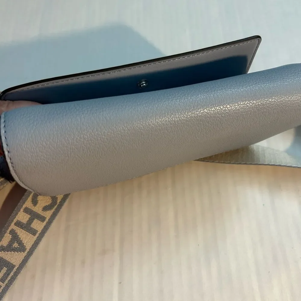 Michael Kors Jet Set Light Blue Large Leather Crossbody Bag - Picture 12 of 16